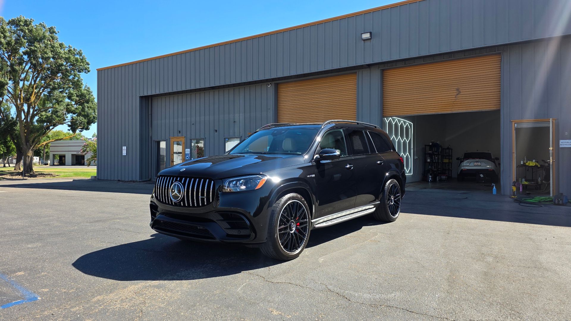 Blacked-out Mercedes-AMG GLS detailed by Super Shine Mobile Detailing in Stockton