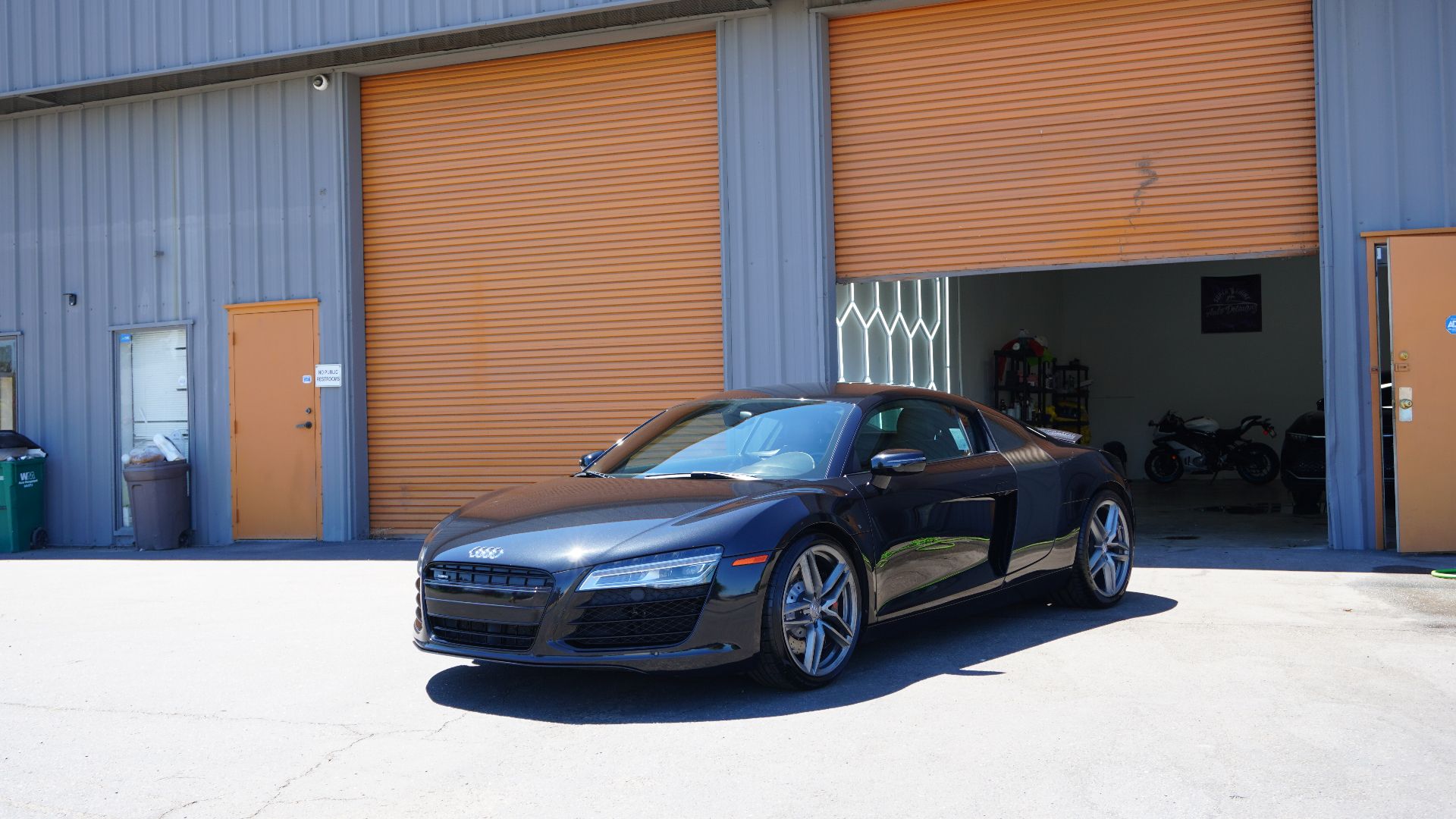 Black Audi R8 with a mirror-gloss ceramic coating finish by Super Shine Mobile Detailing